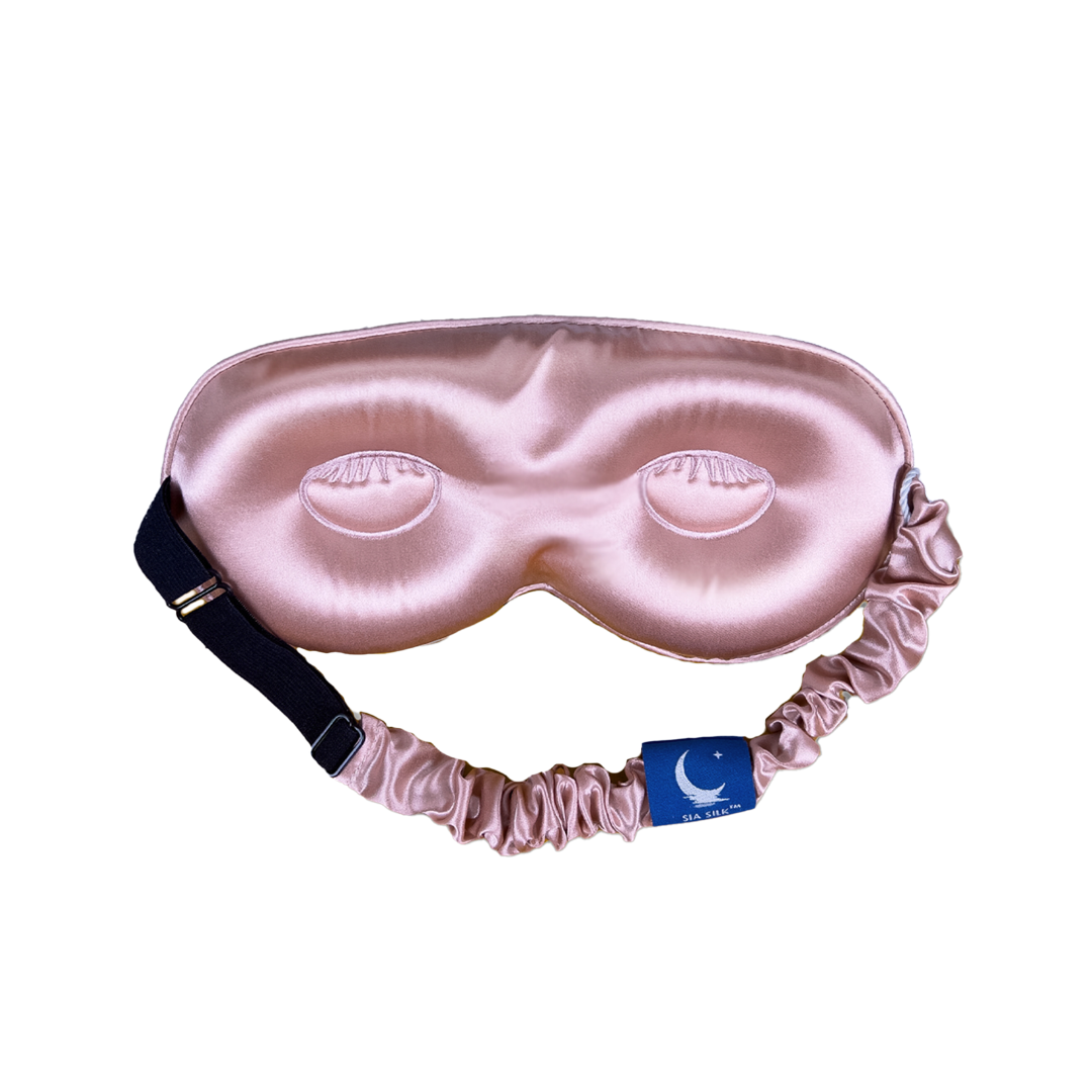 Sia Silk® Sleep Mask with extra deep eye cups for long lashes - Dusty Rose