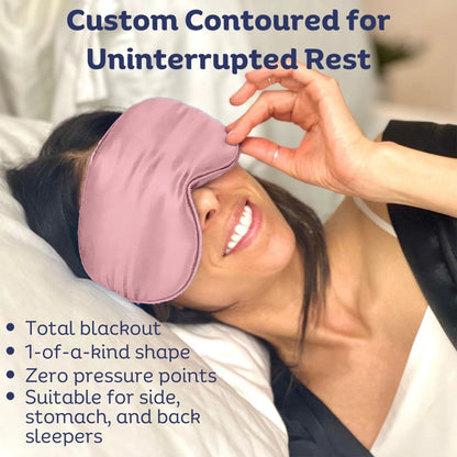 Sia Silk® Sleep Mask with extra deep eye cups for long lashes - Dusty Rose