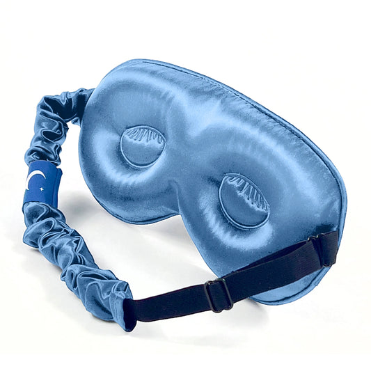 Sia Silk® Sleep Mask with extra deep eye cups for long lashes  - Stormy Blue