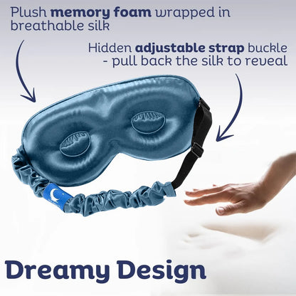 Sia Silk® Sleep Mask with extra deep eye cups for long lashes  - Stormy Blue